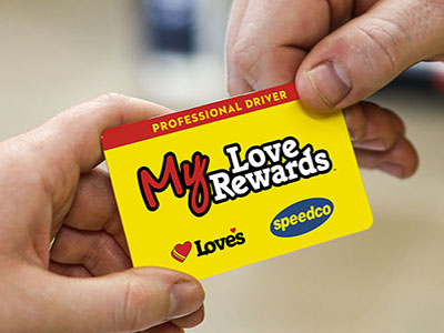 my love rewards card at loves travel stops counter