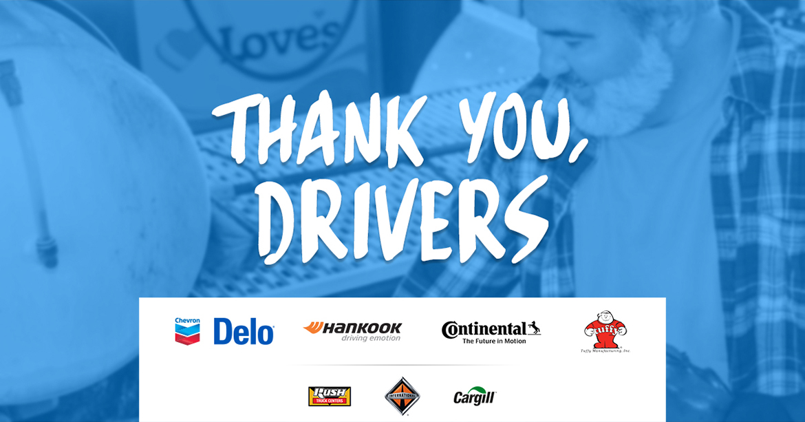 Thank you drivers graphic from Love's Travel Stops