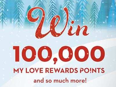 Love's 12 Days of Christmas Giveaway win 100,000 My Love Rewards points