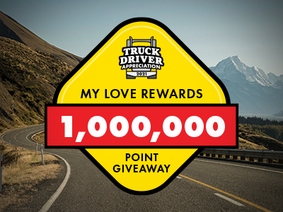 My Love Rewards million point giveaway for truck driver appreciation month