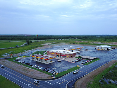 aerial photo of loves travel stop in monroe louisiana