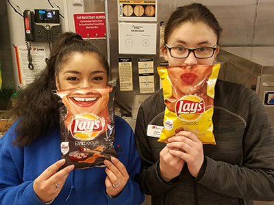 loves employees with lays smile potato chips