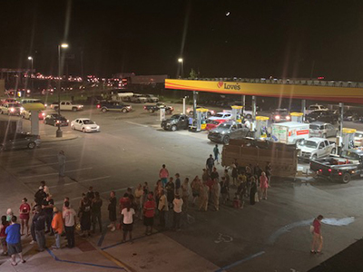 line outside loves travel stop after hurricane michael