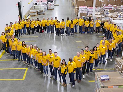 loves corporate employees at regional food bank